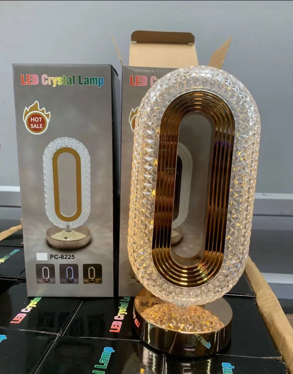 LED Krysztalowa Lampa Biurkowa PC-8225 Złota