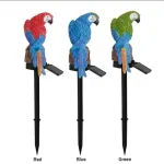 Solarna lampa ogrodowa papuga 3 kolory Red Blue Green