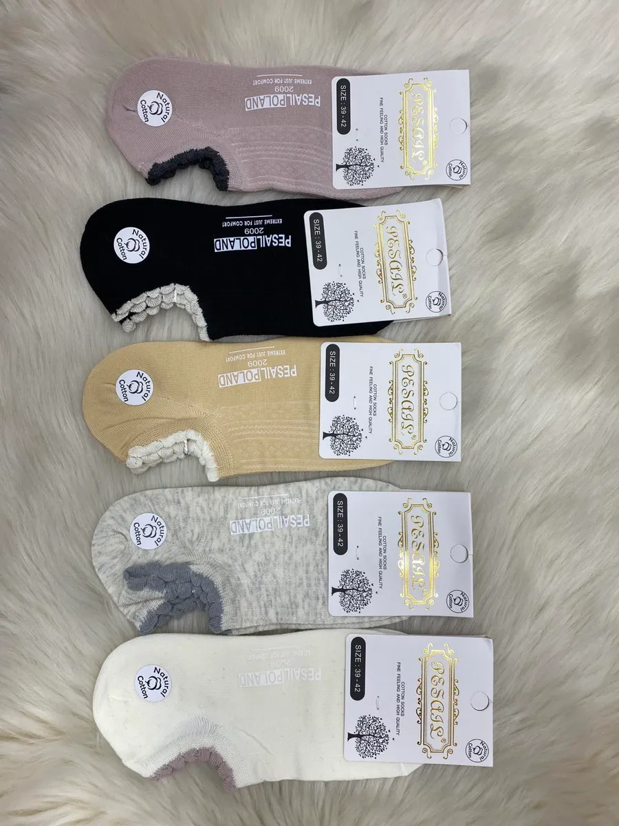 Skarpetki stopki Pesal Natural Cotton 39-42 koronka