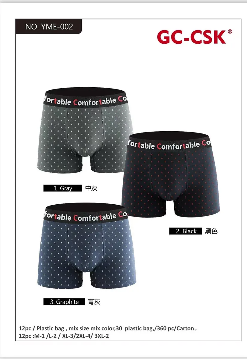 Męskie bokserki Comfortable GC-CSK szary grafitowy czarny