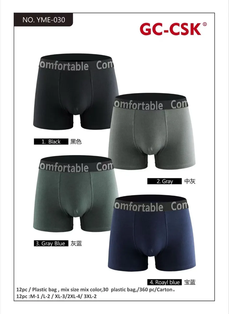 Męskie bokserki Comfortable GCC-CSK mix kolorów M-2XL