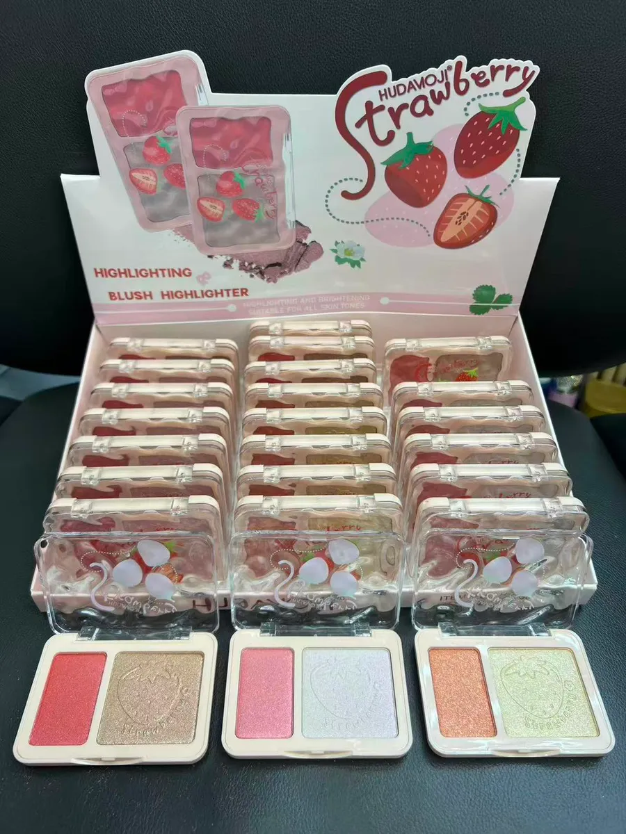 Róż i Rozświetlacz Hudawberry Strawberry 2w1
