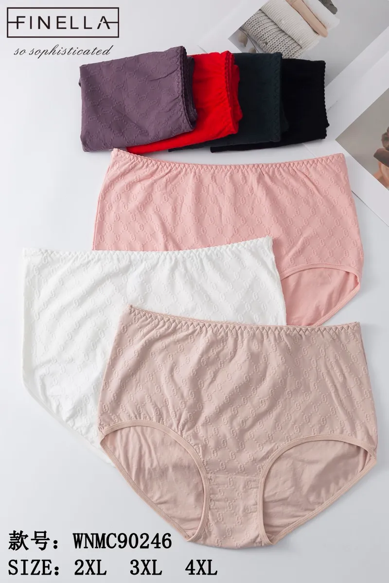 Finella Majtki damskie plus size 2XL-4XL wzór kwiatowy