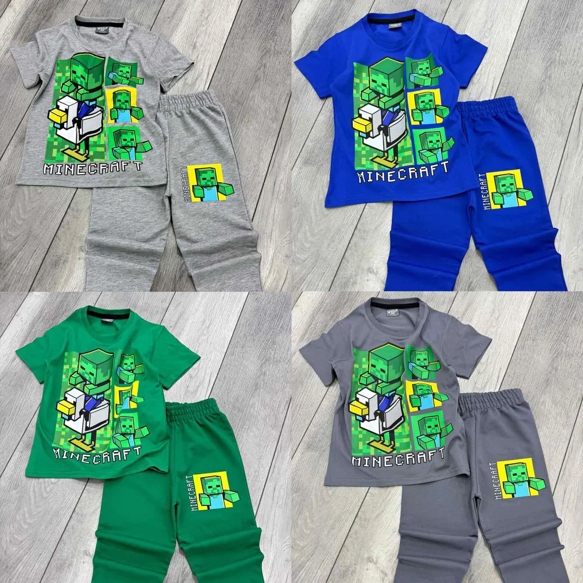 Pajac Pikachu Minecraft Zielony Szary Niebieski Dziecięcy