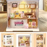 Zestaw DIY Miniaturka Sklep Bubble Tea AERBABY 18x14x16.8cm