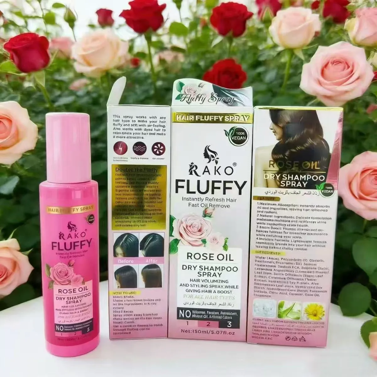 RAKO Fluffy Rose Oil Dry Shampoo 150ml Różany