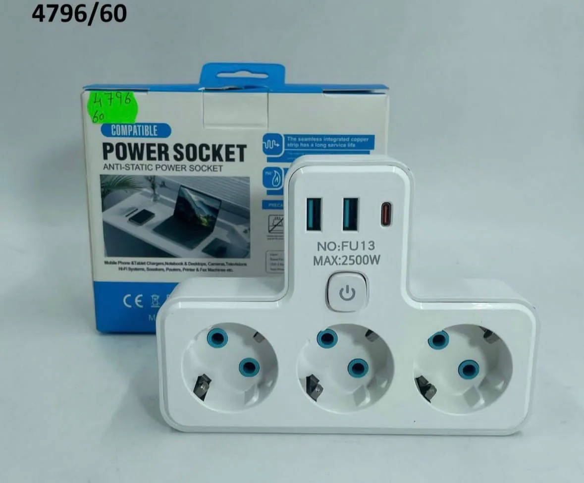 Listwa zasilająca antyelektrostatyczna 3 gniazda USB NO-FU13