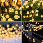 Girlanda solarna LED małe kulki 2cm 10m 50LED ciepła