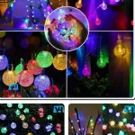Girlanda solarna kolorowe kulki 2cm 50 LED 10m
