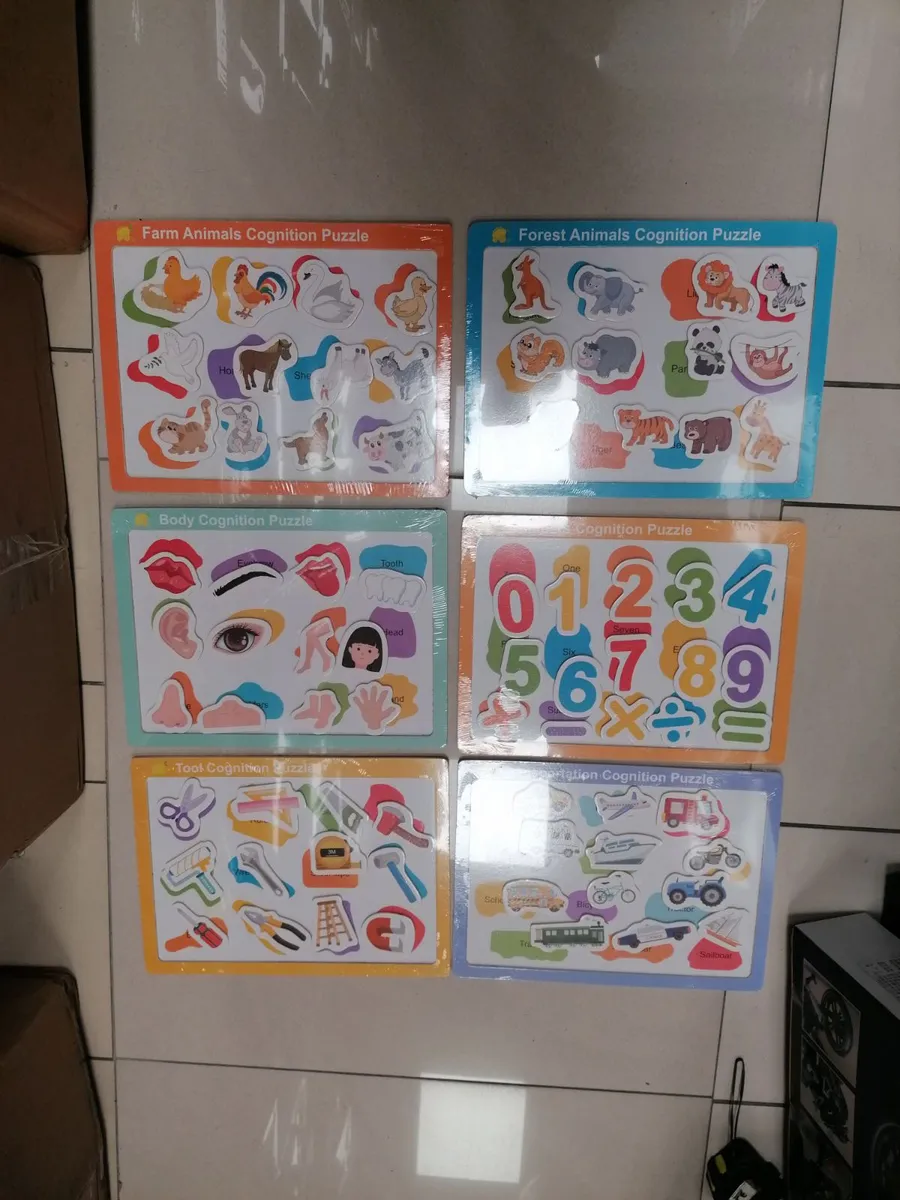 Zestaw 6 Drewnianych Układanek Edukacyjnych Cognition Puzzle