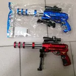 Pistolet zabawka StarGun niebieski-czerwony z celownikiem
