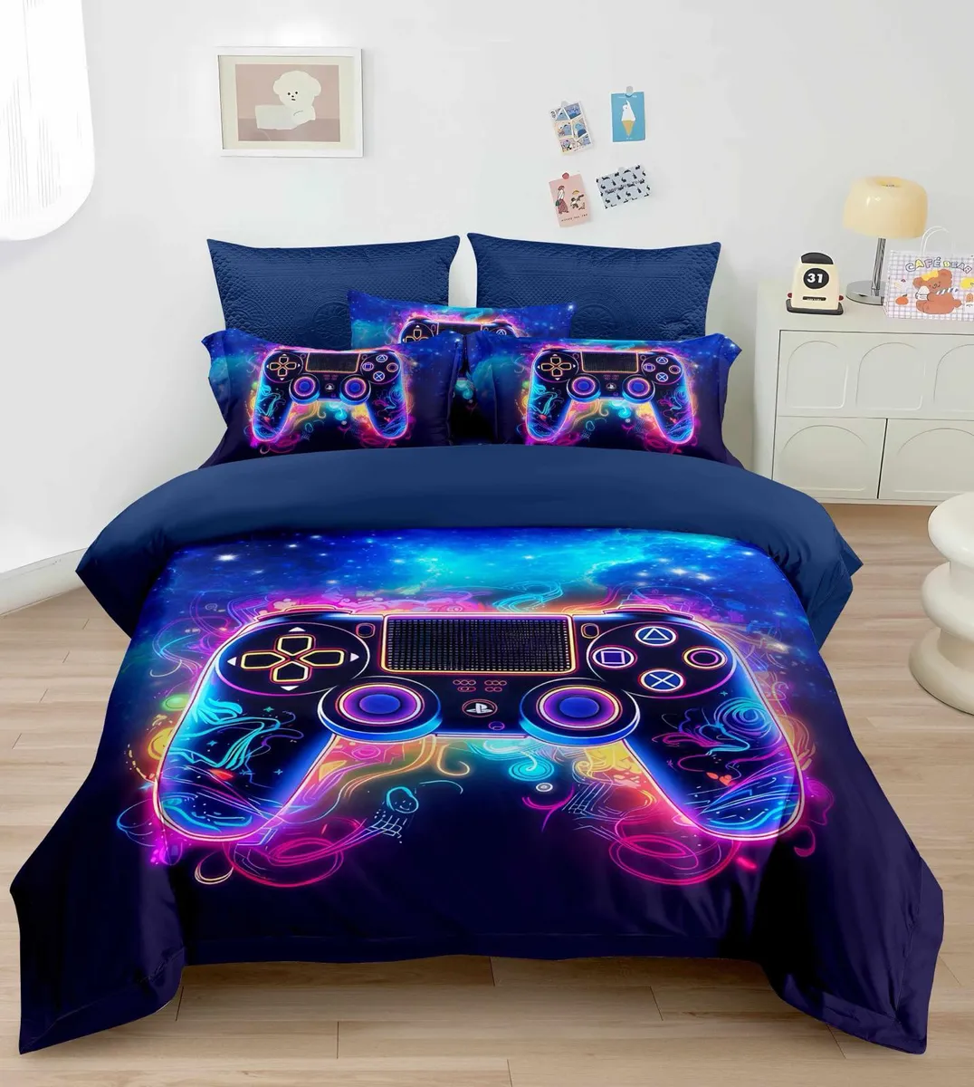 Komplet pościeli 3-częściowy gaming PS5 160x200cm