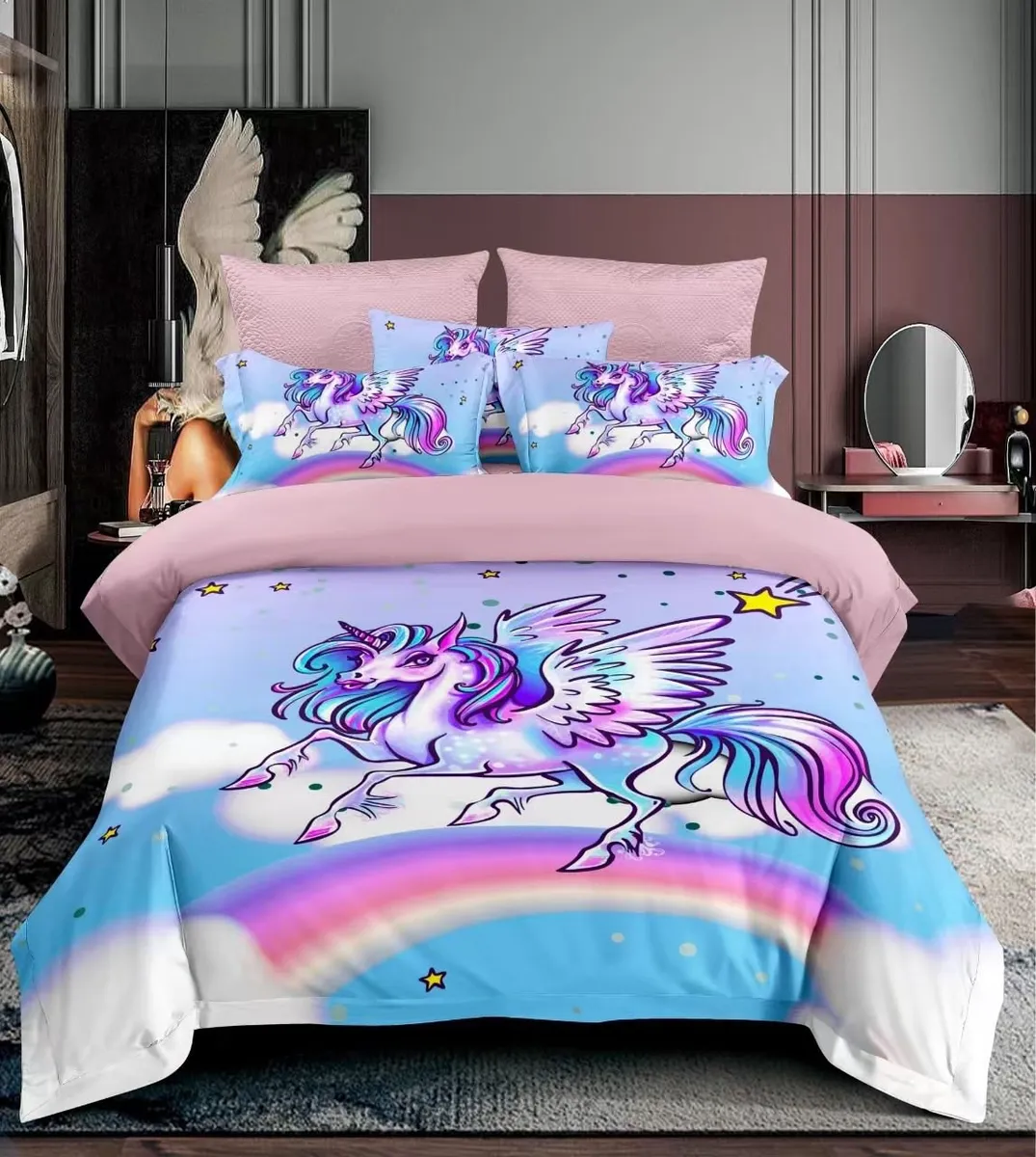 Komplet pościeli 3-częściowy Unicorn 160x200 dla dzieci