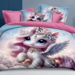 Komplet pościeli 3-częściowy Unicorn 160x200 dla dzieci