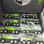 Zestaw 8 modeli ciężarówek Nile Alloy DieCast Friction zielone