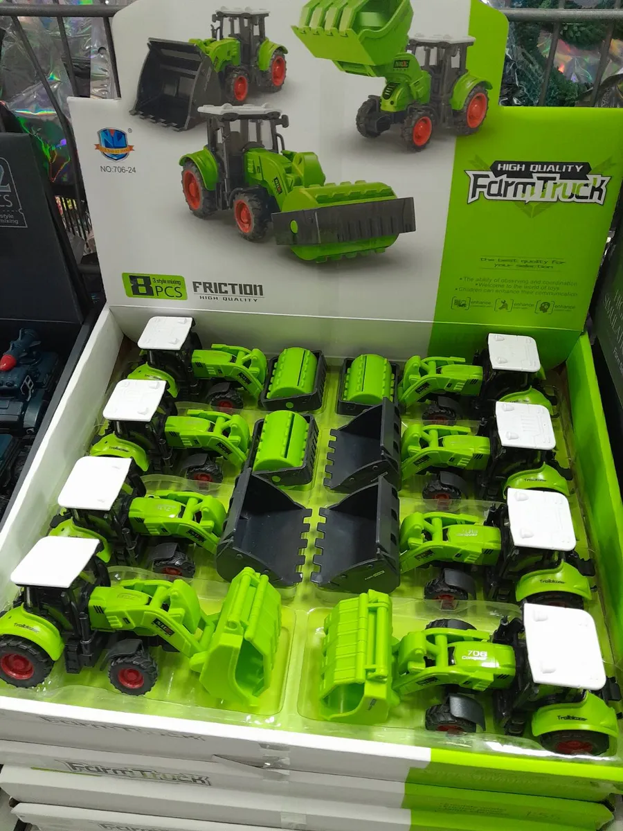 Zabawkowy ciągnik ładowarka Farm Truck zielony z 8 pcs