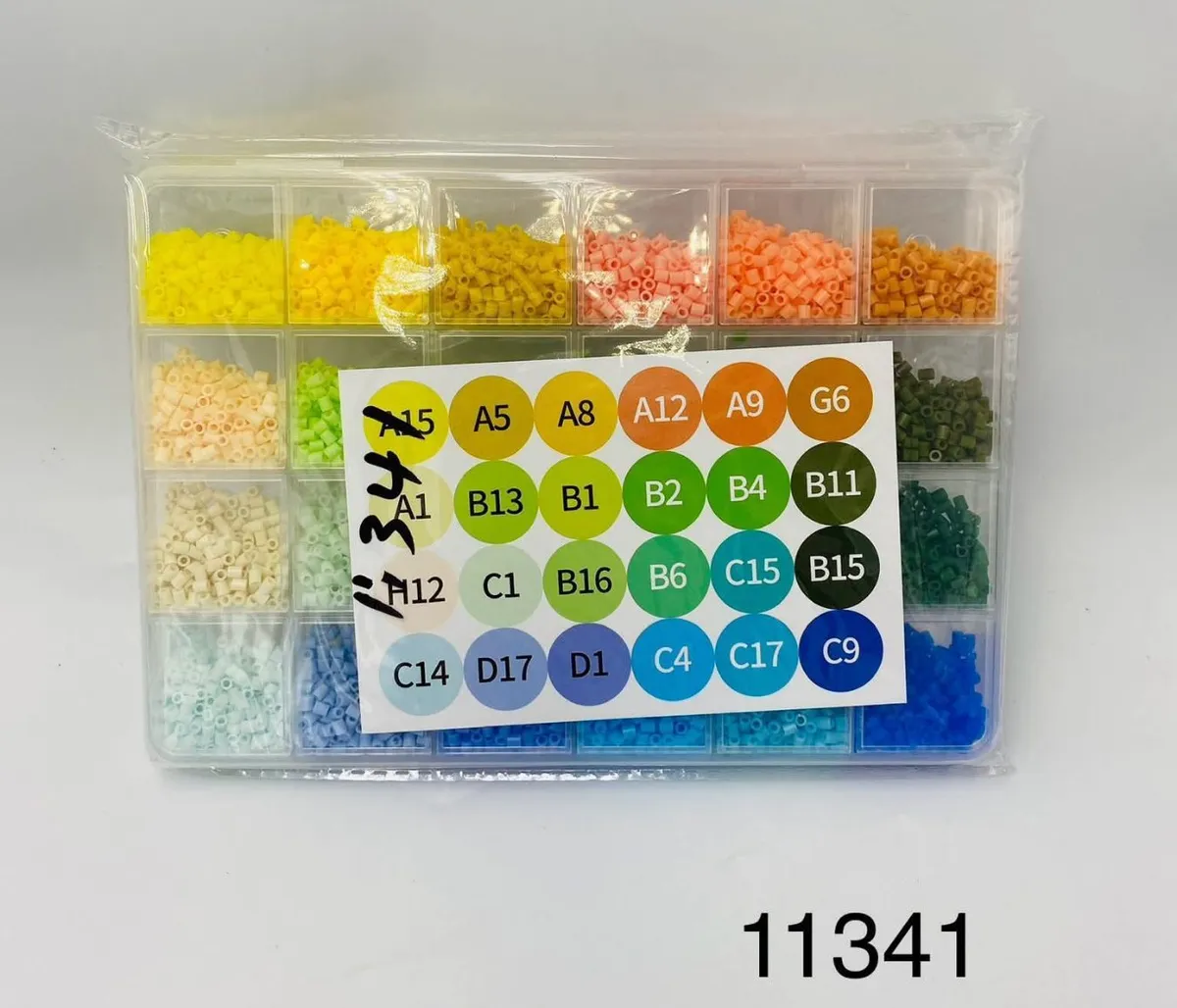 Zestaw kolorowych koralików plastikowych 24 kolory organizer