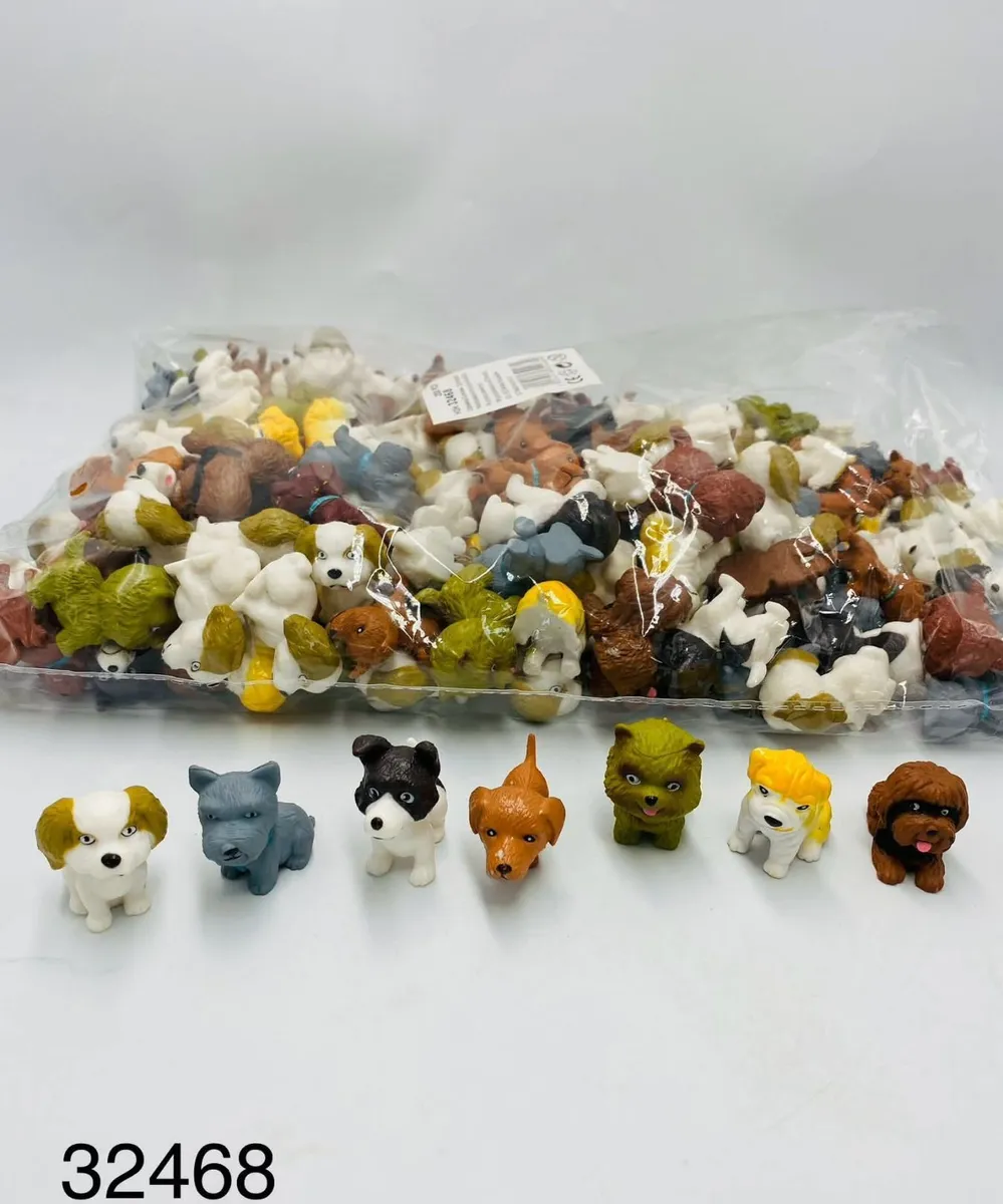 Mini figurki psów multikolorowe 200 szt