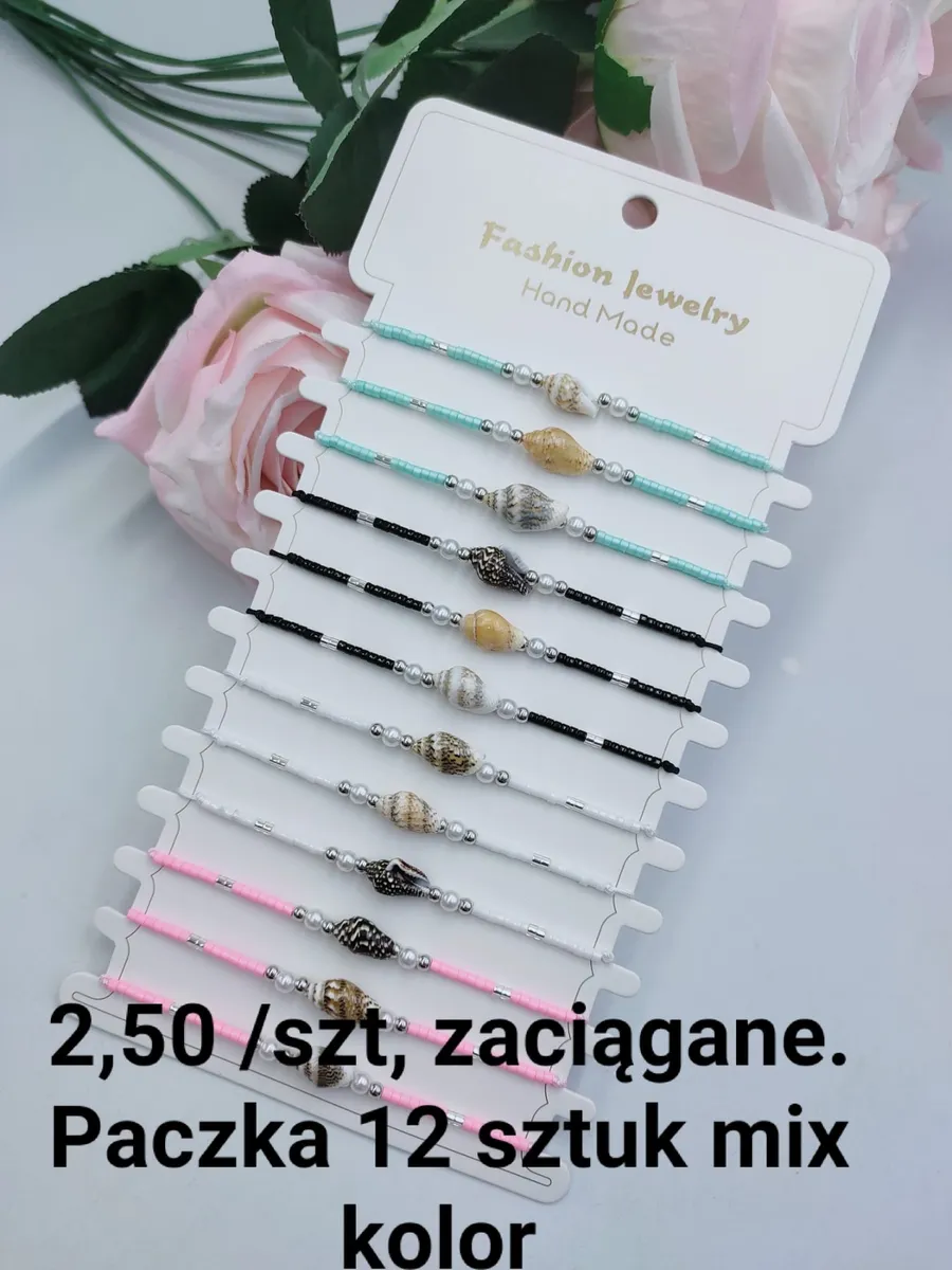 Bransoletki Fashion Hand Made z muszelkami mix kolorów