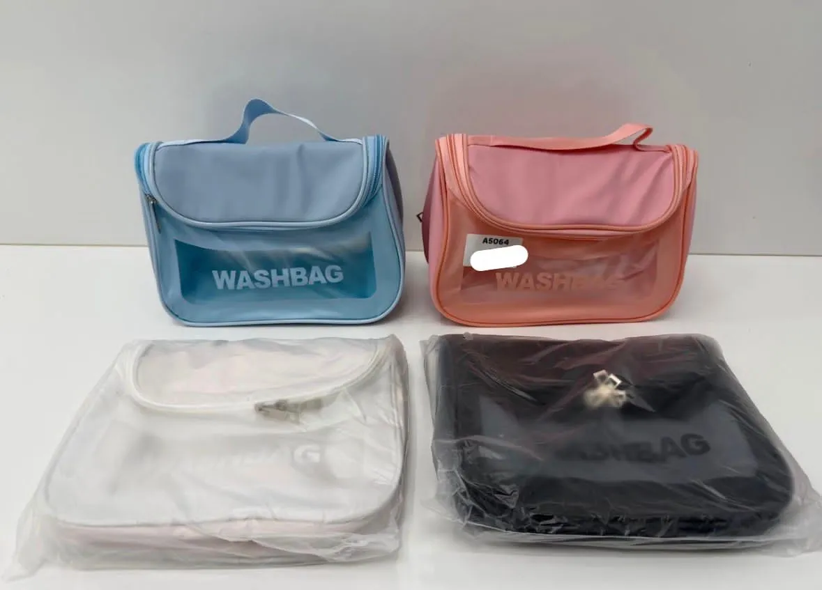Torebka na kosmetyki Washbag przezroczysta niebieska