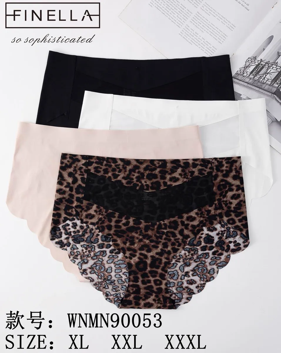 Finella majtki damskie XL-XXXL wz. leopard czarny/beż/biały