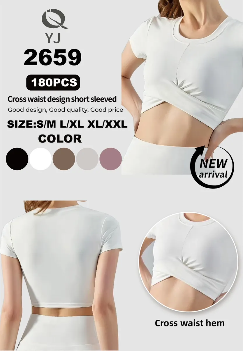 Top damski YJ Cross Waist biały S-XXXL