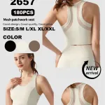 Top sportowy YJ Mesh Patchwork S-XXL czarny/biały/brązowy