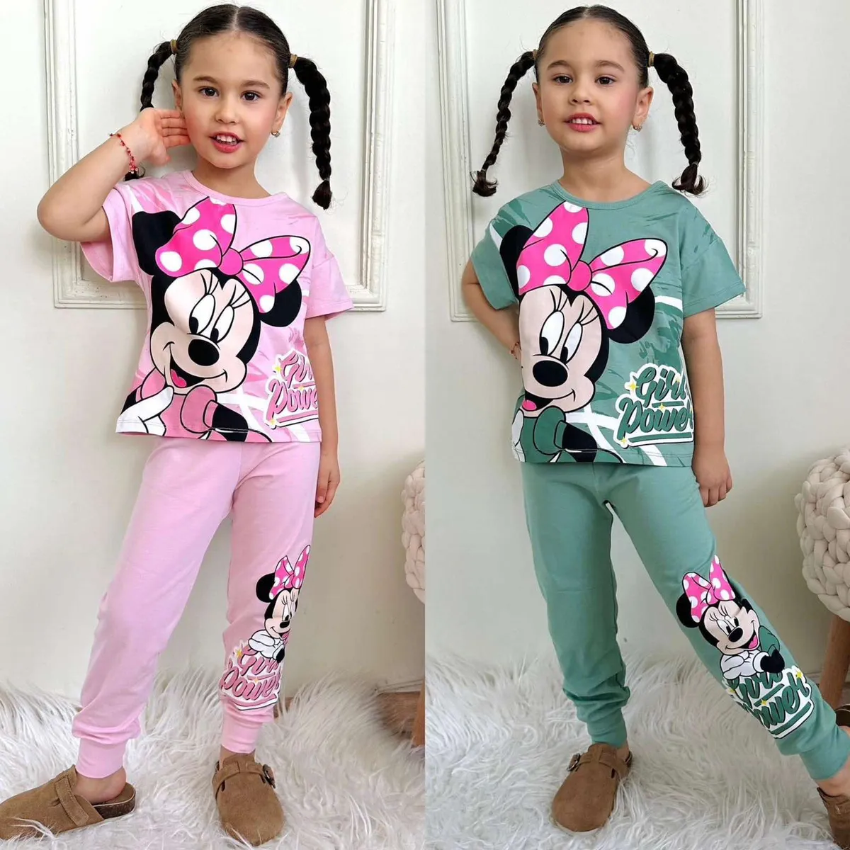 Pajacyk Minnie Mouse Różowy/Miętowy 3-10 lat
