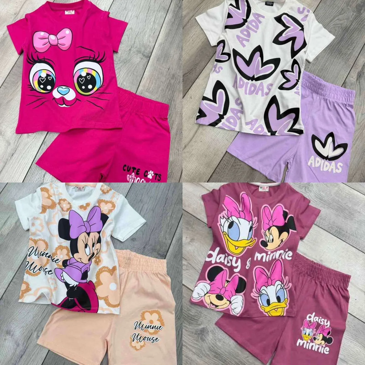 Pajaciki Dziecięce Disney Minnie Kicia Adidas 3-10 lat