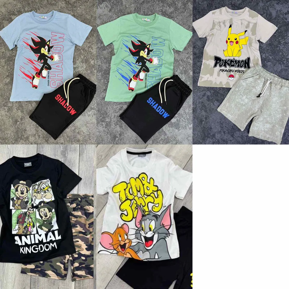 Komplet Sonic Shadow T-shirt i spodenki niebieski 3-10 lat