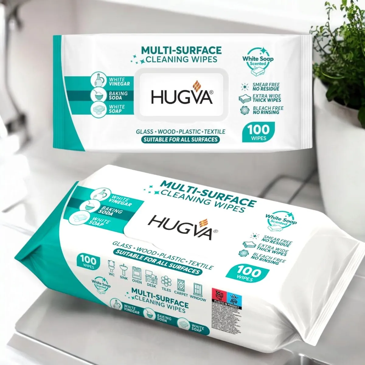 Chusteczki Hugva Multi-Surface z octem i sodą 100 szt