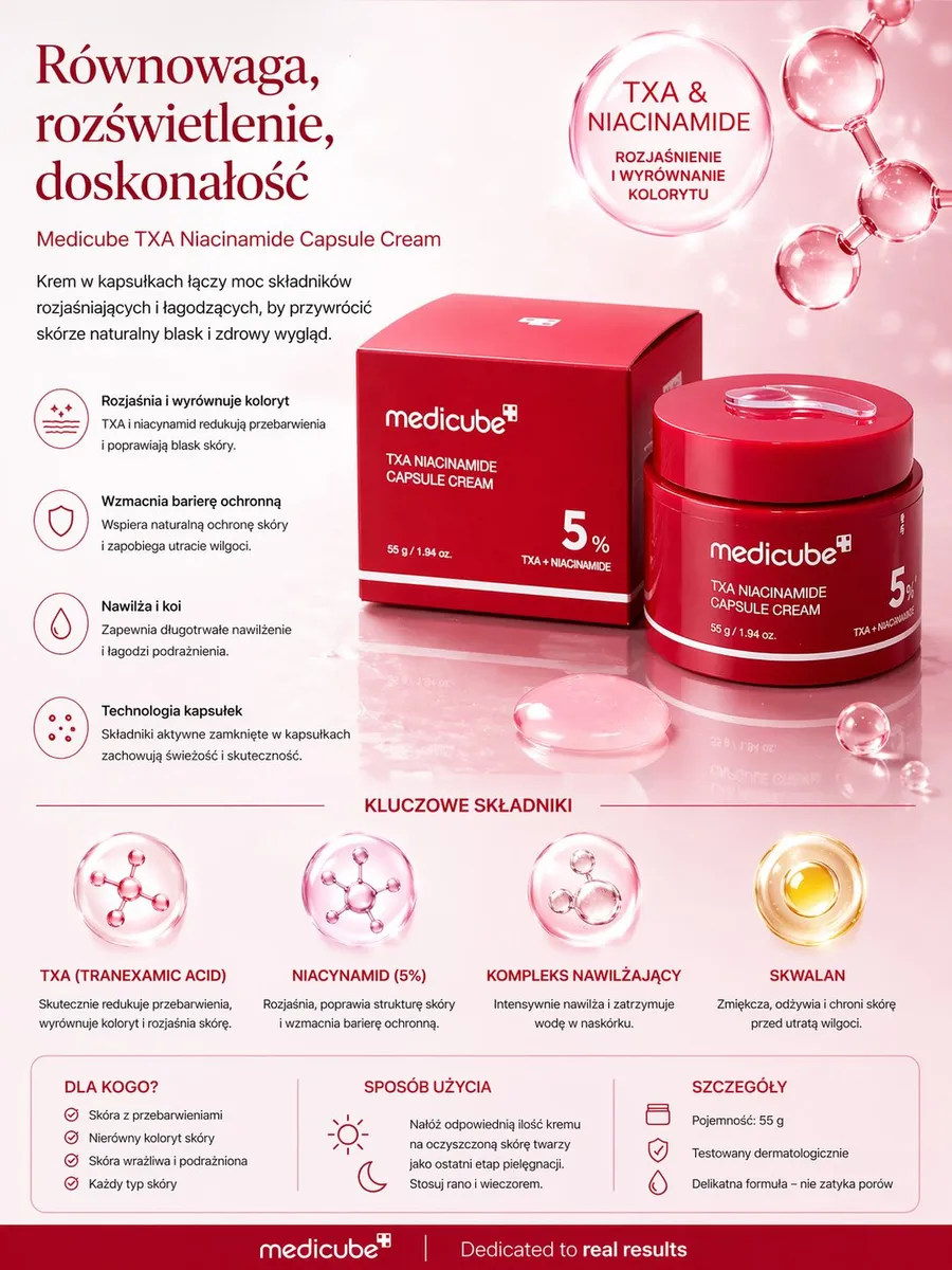 Medicube TXA Niacinamide Capsule Cream 55g rozjaśniający