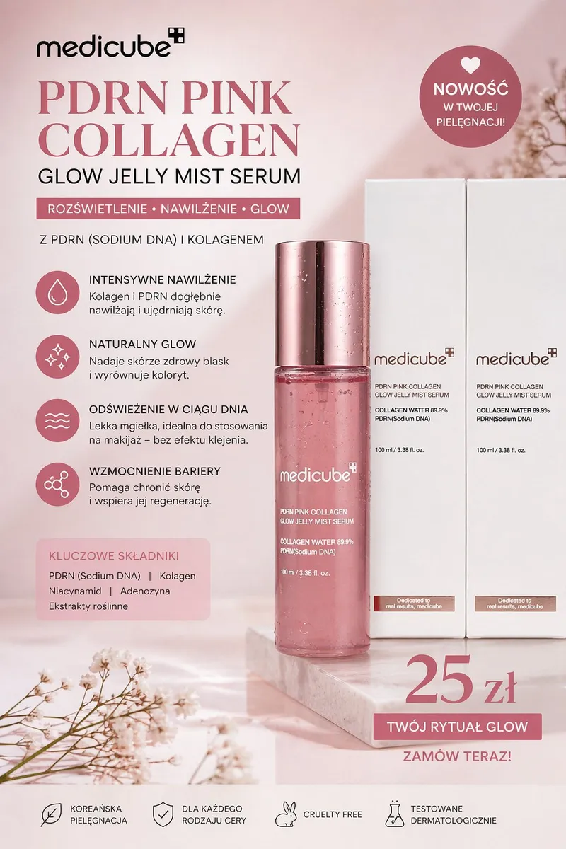 Medicube PDRN Pink Collagen Glow Jelly Mist Serum 100ml