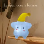 Lampa nocna LED gwiazdka niebiesko-żółta na baterie