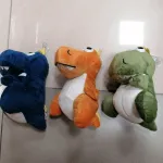 Zestaw pluszowych dinozaurów 20cm niebieski pomarańczowy zielony