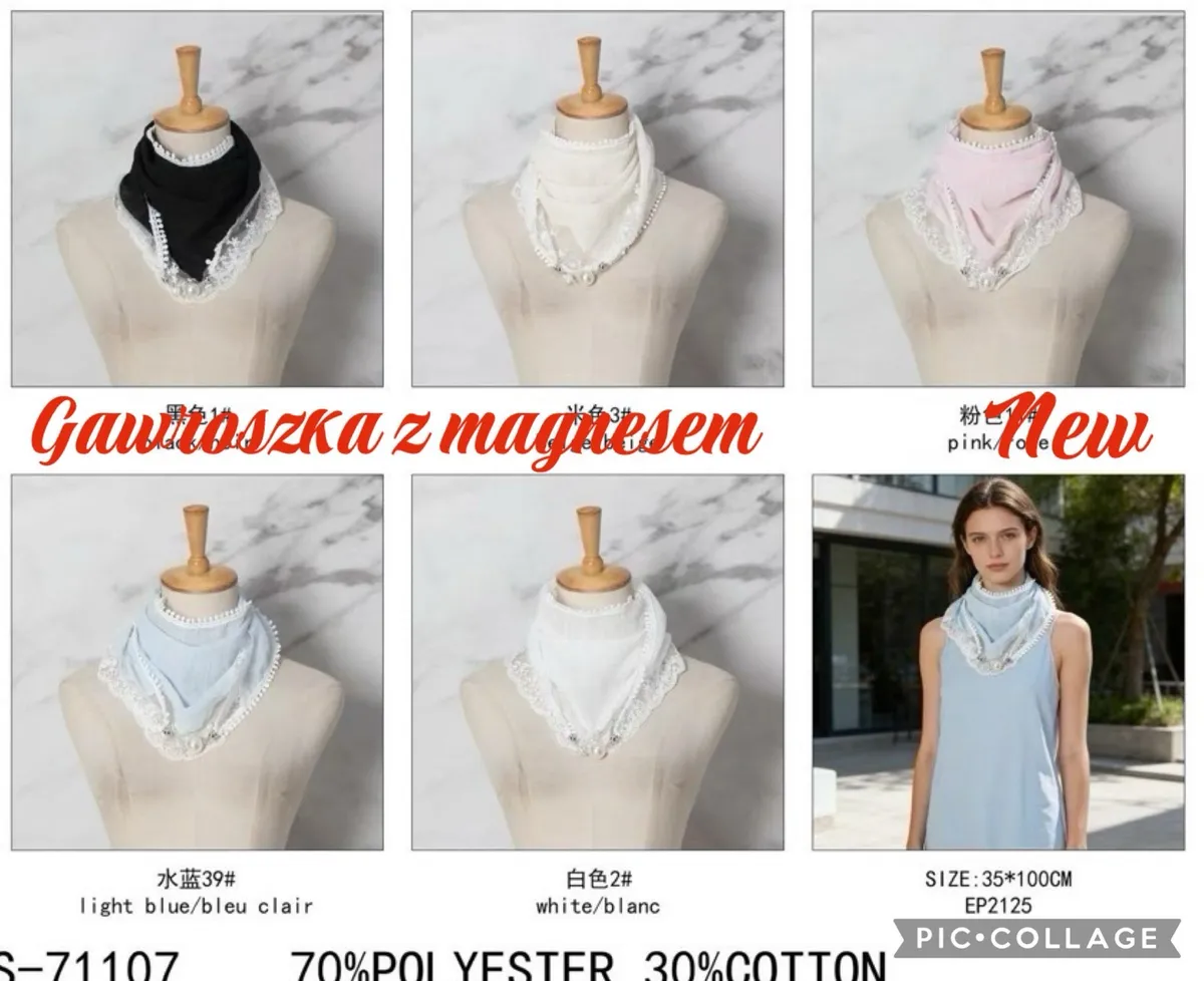 Gawroszka z magnezem 70% poliester jasnoniebieska 35x90cm