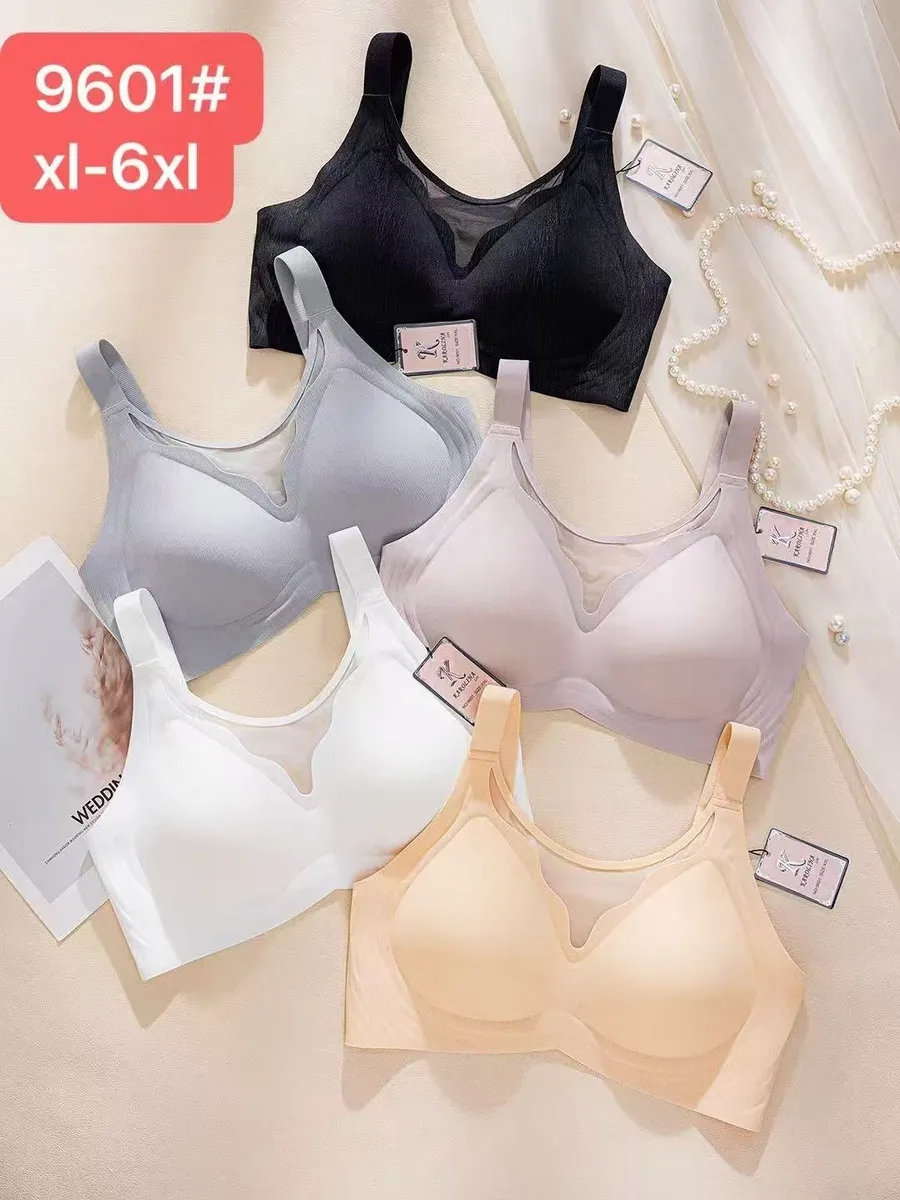 Biustonosz damski bez fiszbin XL-6XL mesh czarny beżowy szary