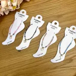 Zestaw 4 bransoletek na kostkę Fashion Handmade Różowe Niebieskie