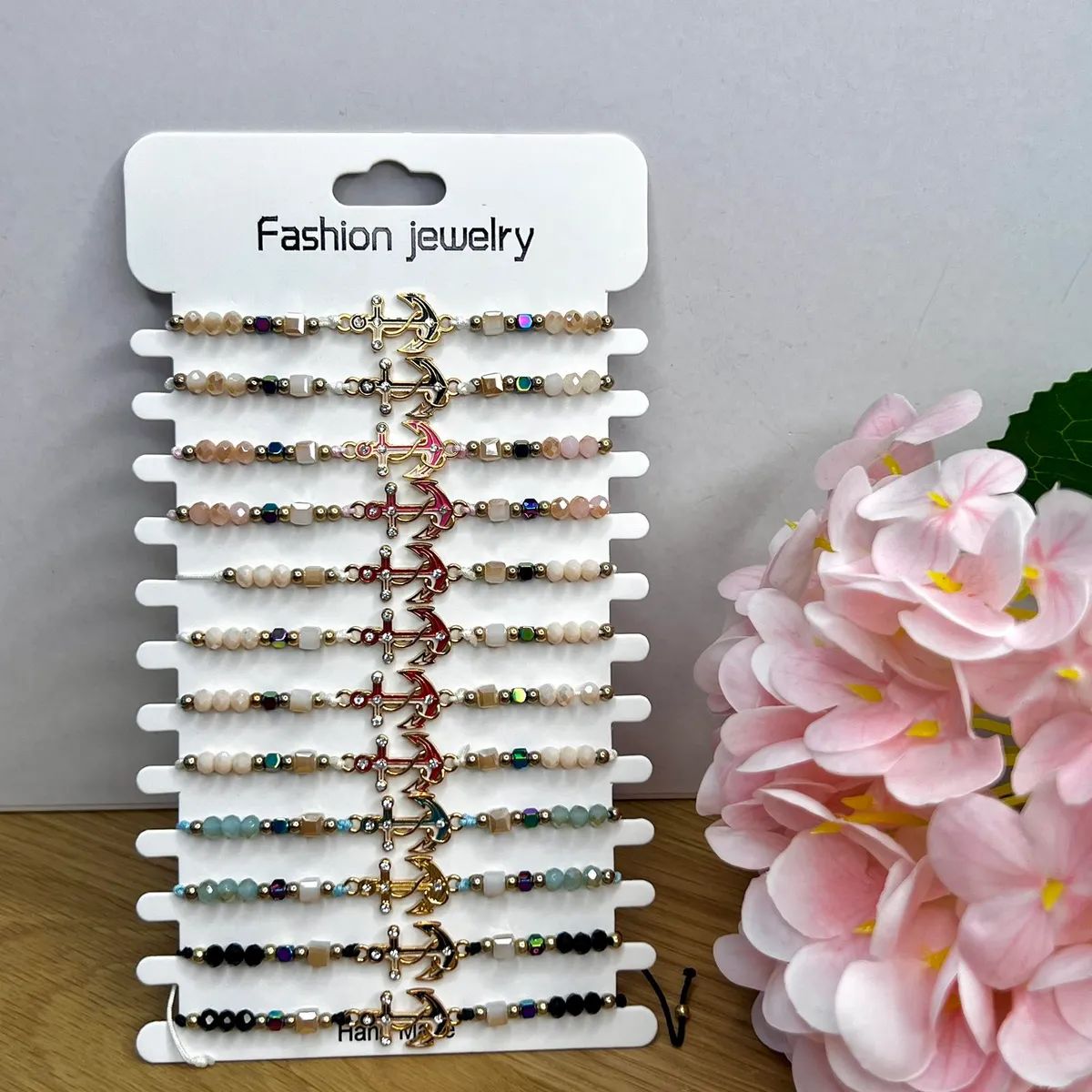 Bransoletki Fashion Jewelry z Kotwicą Wielokolorowe Zestaw 12 szt