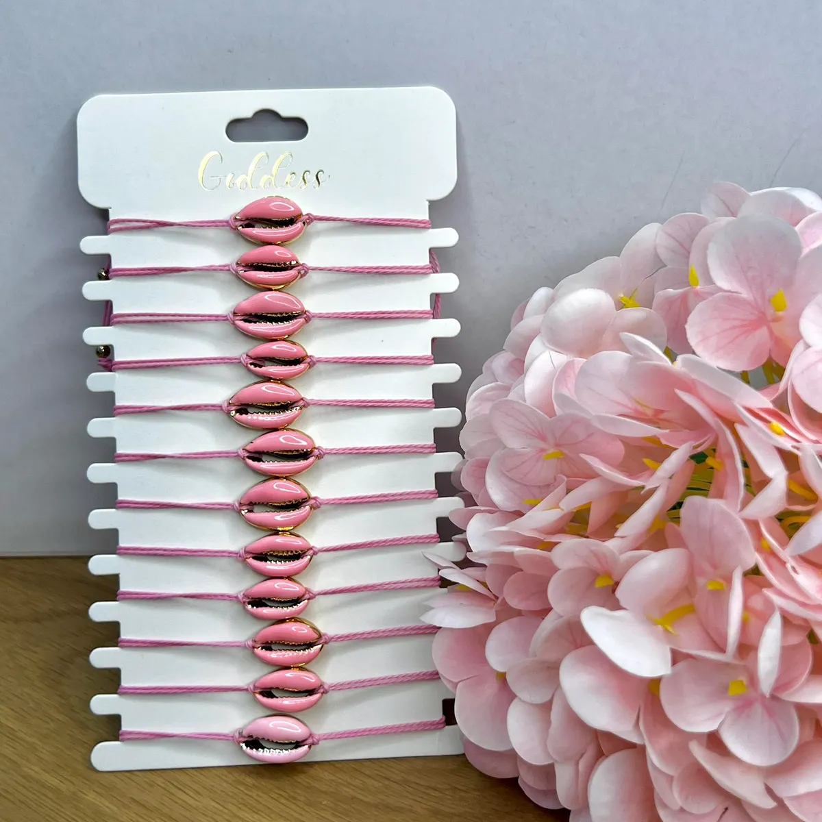 Bransoletki Goddess Różowe Muszle 12 szt