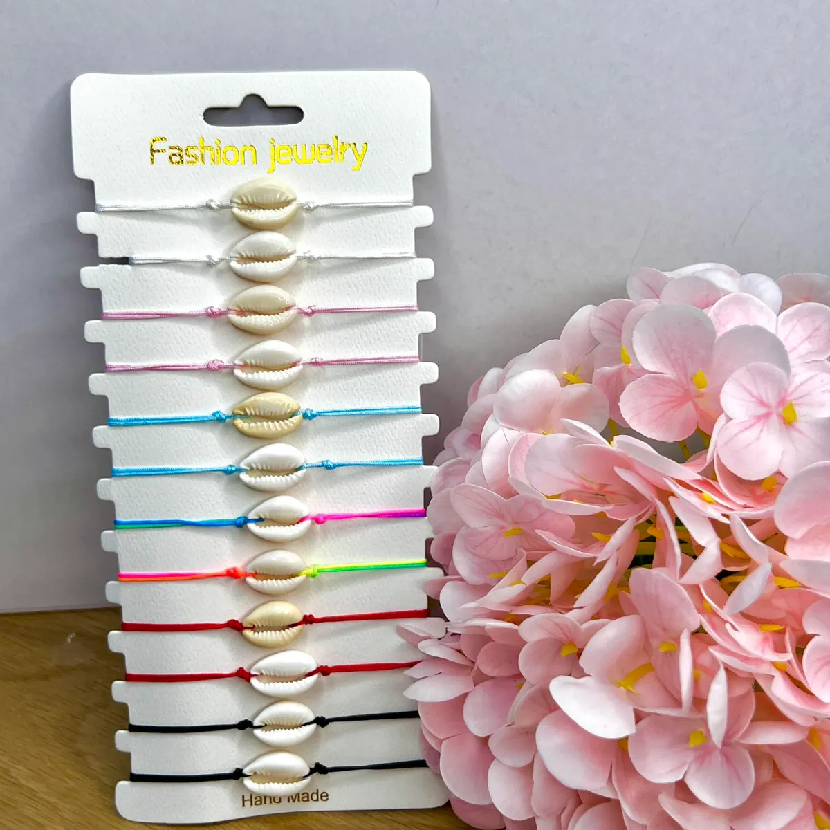 Bransoletki z muszelkami seashell wielokolorowe handmade