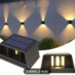 Lampa solarna ścienna szara 2 LED