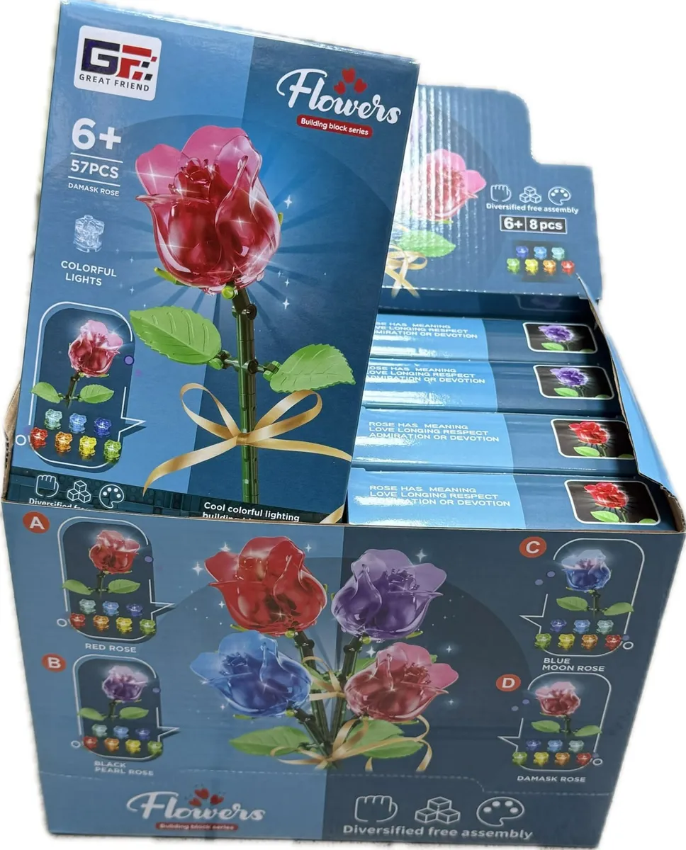 Zestaw Budujących Kwiatów LED Róża 57 elementów 6+
