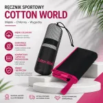 Ręcznik Sportowy Cotton World Czarny 100x180cm