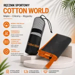 Ręcznik Sportowy Cotton World 80x150cm Czarny