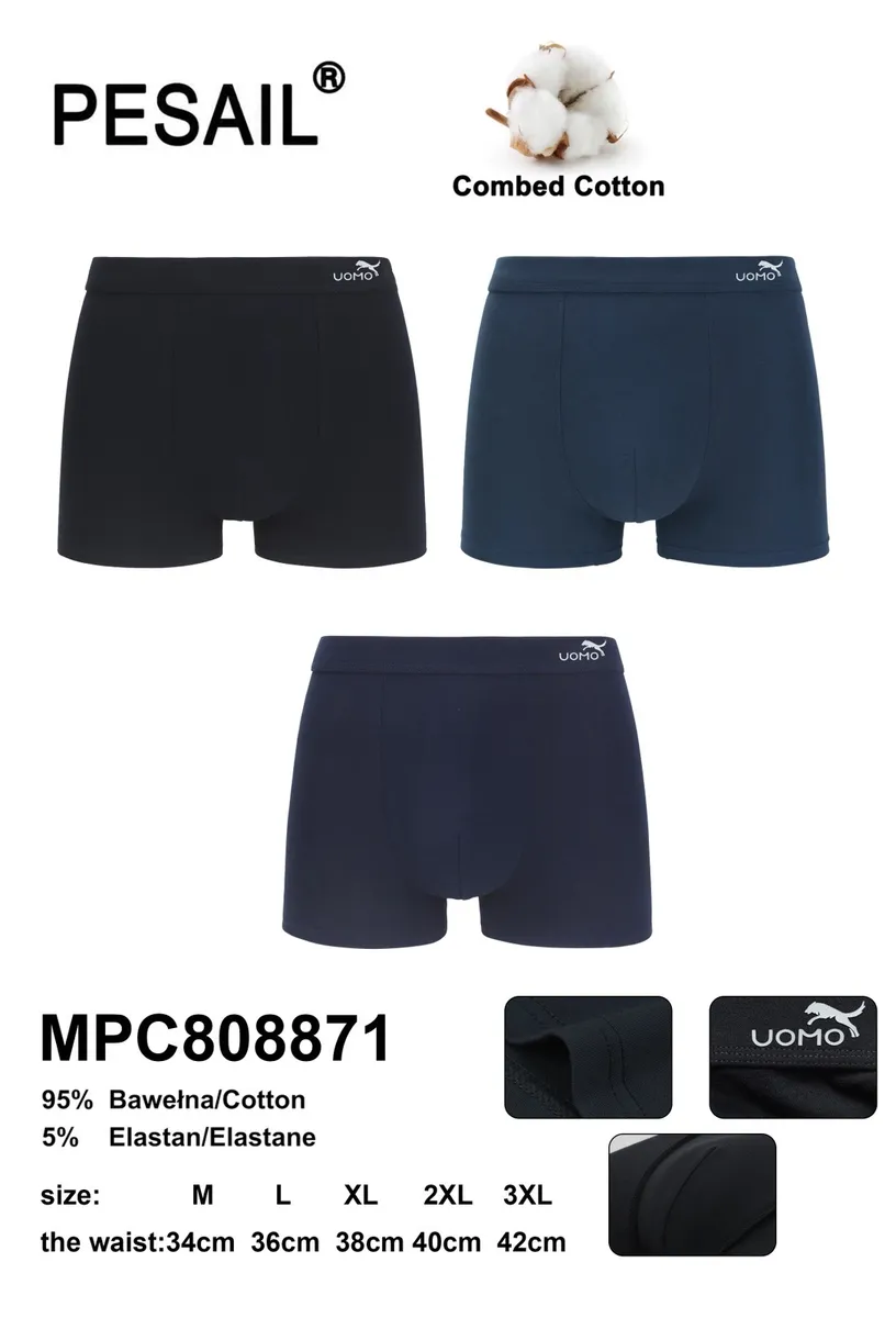 Bokserki męskie Pesoil Uomo czarne granatowe XL-XXL