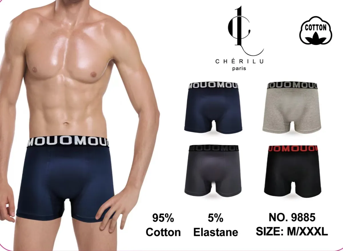 Męskie bokserki Cherilu granatowe M/XXXXL 95% bawełna