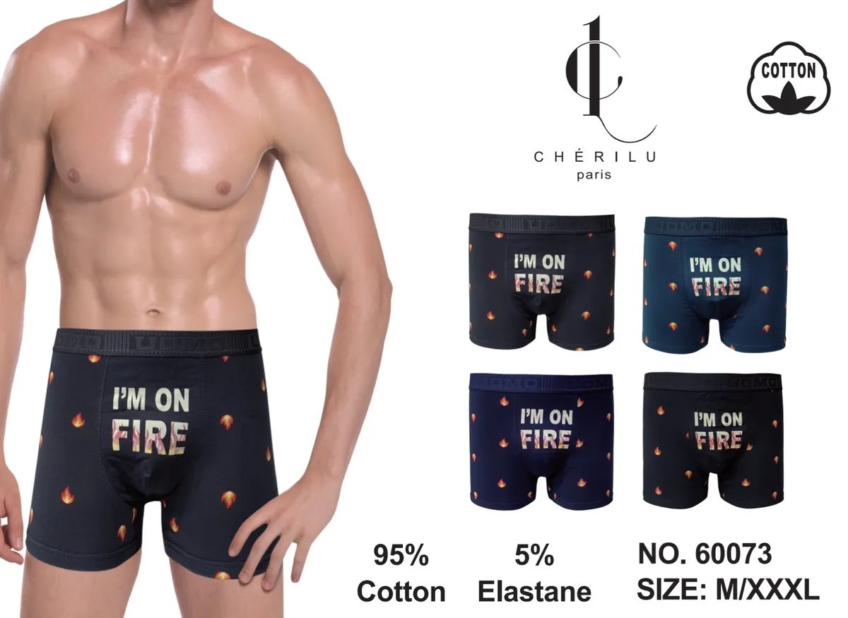 Bokserki męskie Cherilu I'm On Fire granatowe M/XXXL