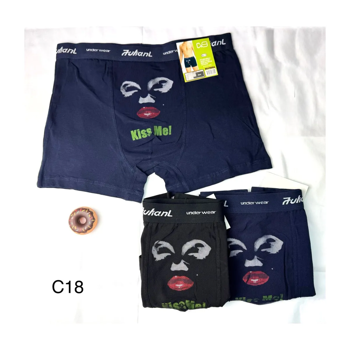 Bokserki męskie Rukanti L Kiss Me granatowe/czarne C18