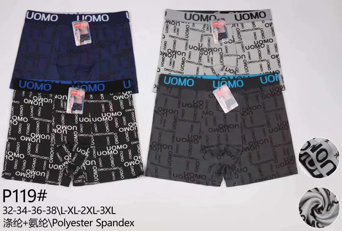 Męskie bokserki UOMO wzorzyste granatowe XL-3XL